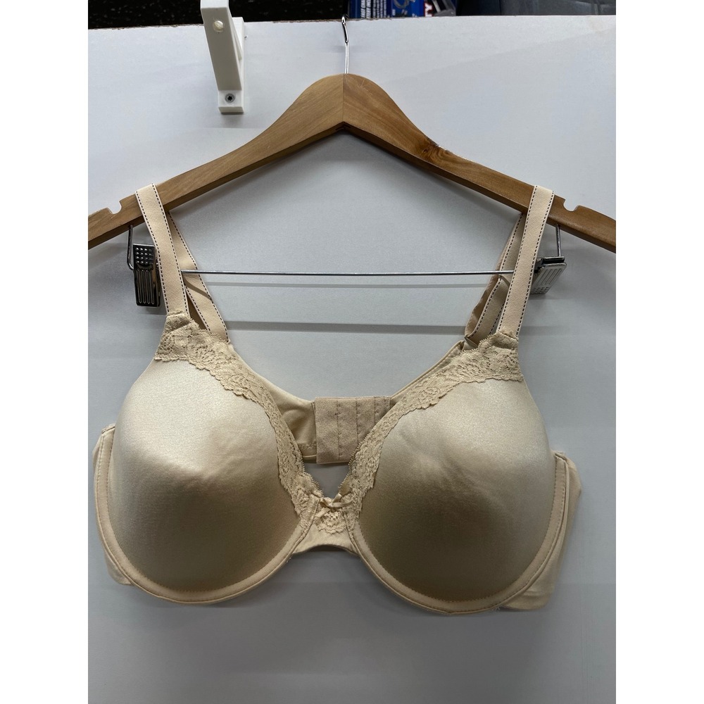 Maidenform Comfort Devotion Underwire Lace Trim Bra Beige 40C 09404